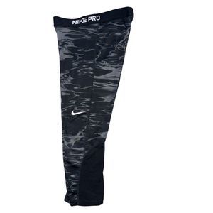 NIKE Pro Women's Dri Fit Active Crop Workout Leggings Black Camo Medium
